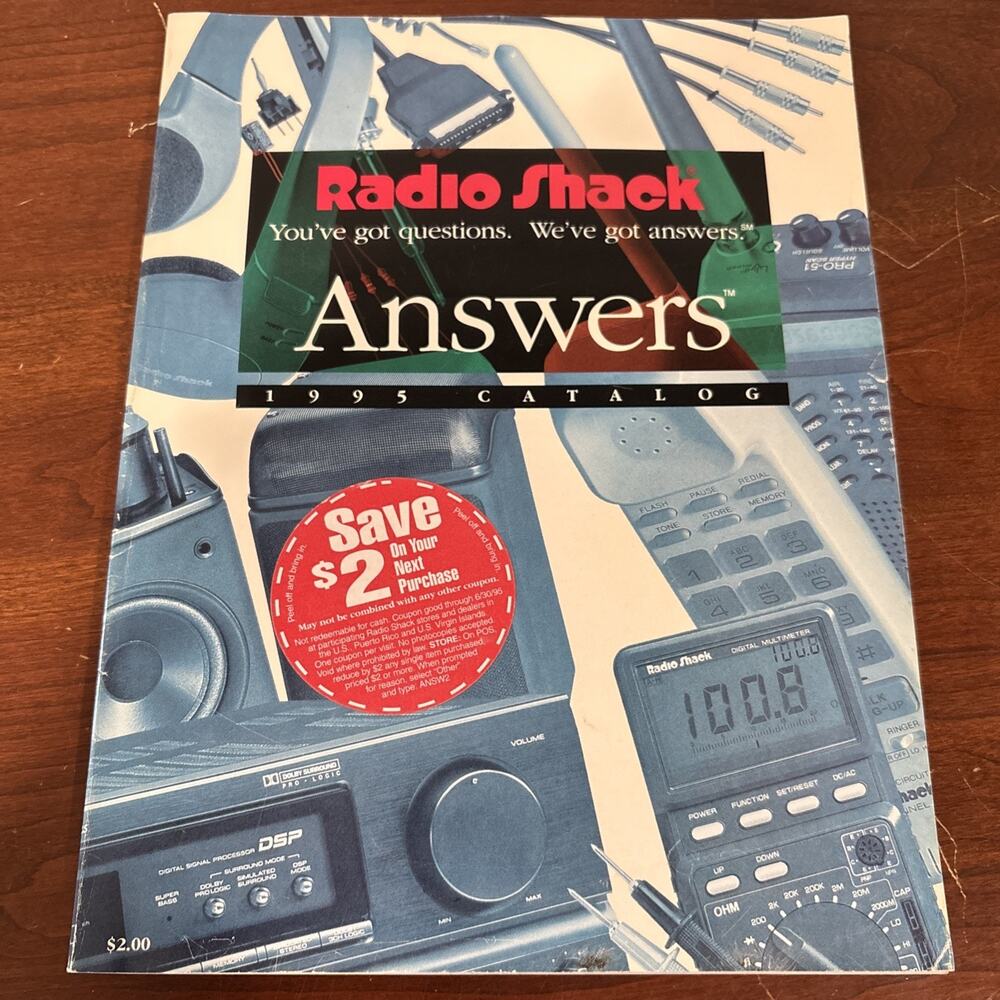 1995 VTG Radio Shack Answers Catalog Paperback Electronics Reference Technology